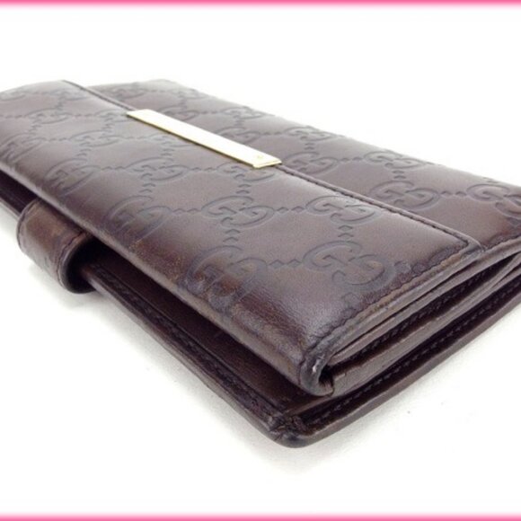 Gucci Wallet Purse Long Wallet Guccissima Brown Woman Authentic Used - Picture 6 of 7